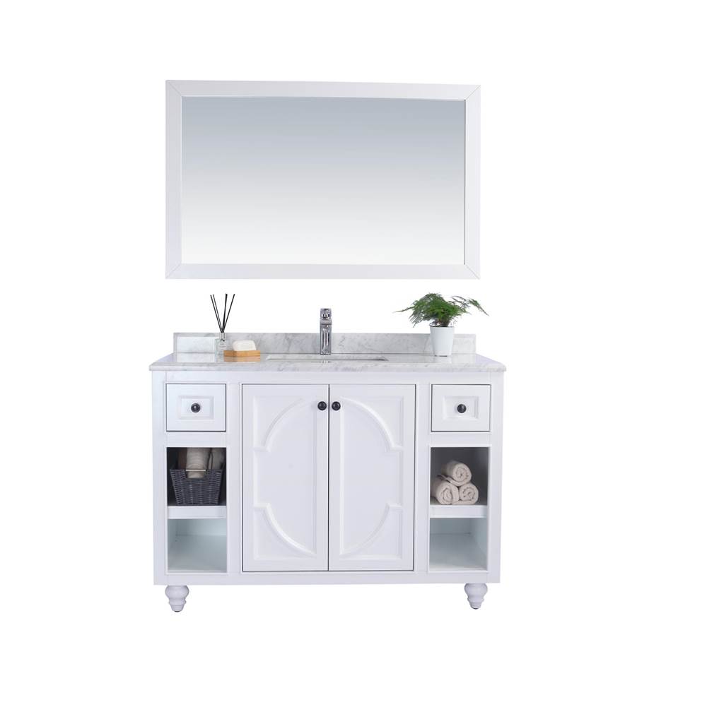 LAVIVA Odyssey - 48 - White Cabinet And White Carrara Marble Countertop