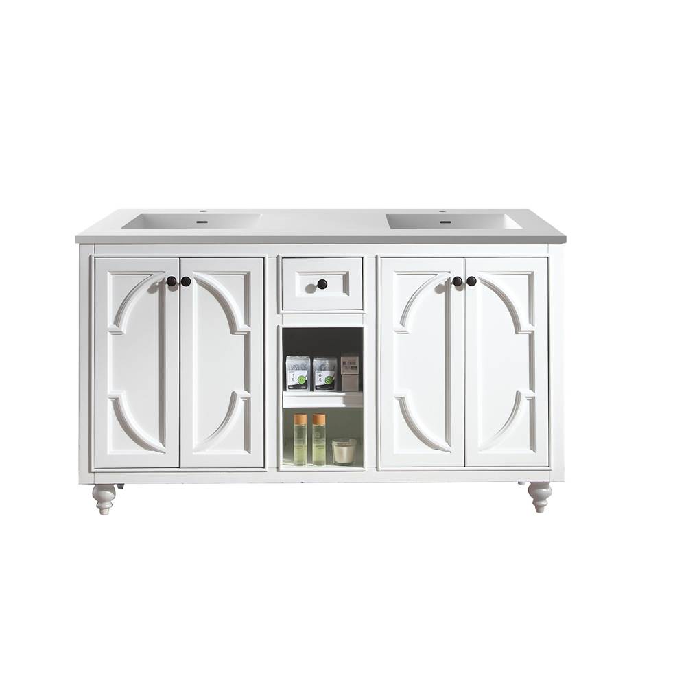 LAVIVA Odyssey - 60 - White Cabinet And Matte White VIVA Stone Solid Surface Countertop