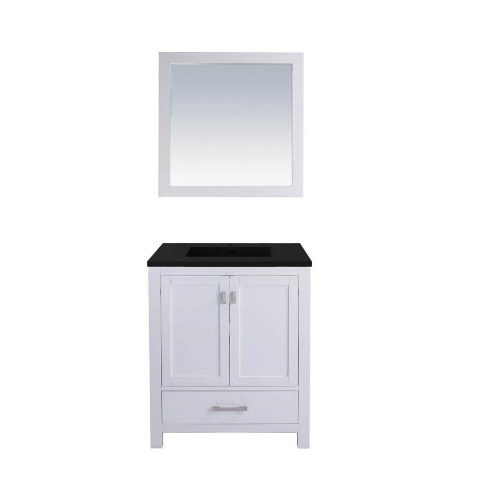 LAVIVA Wilson 30 - White Cabinet And Matte Black VIVA Stone Solid Surface Countertop