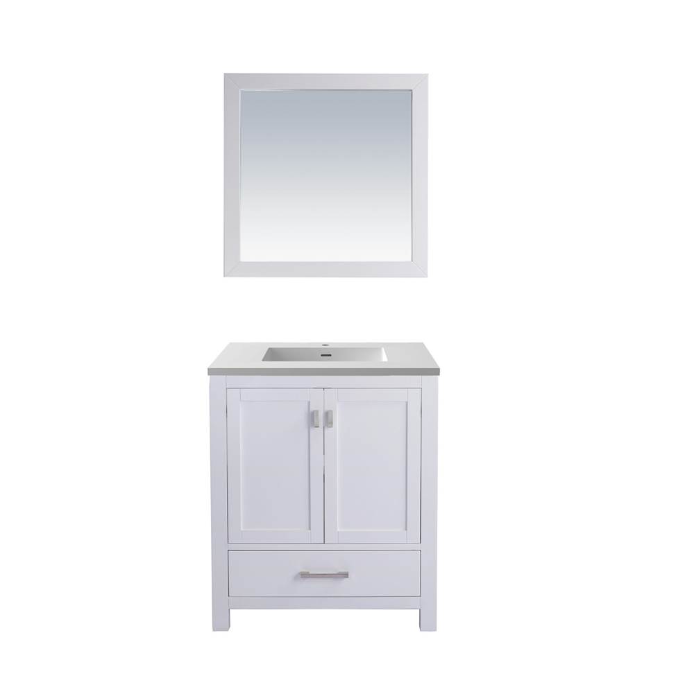 LAVIVA Wilson 30 - White Cabinet And Matte White VIVA Stone Solid Surface Countertop