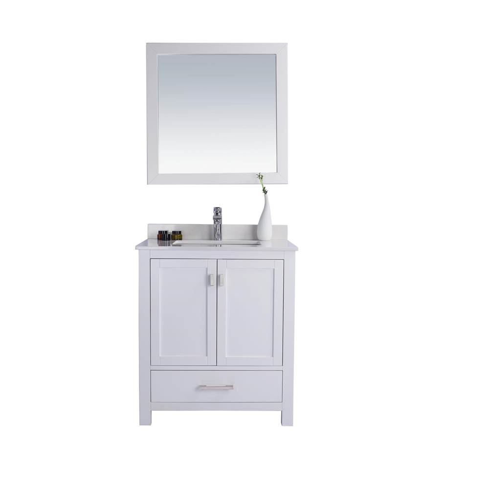 LAVIVA Wilson 30 - White Cabinet And White Quartz Countertop