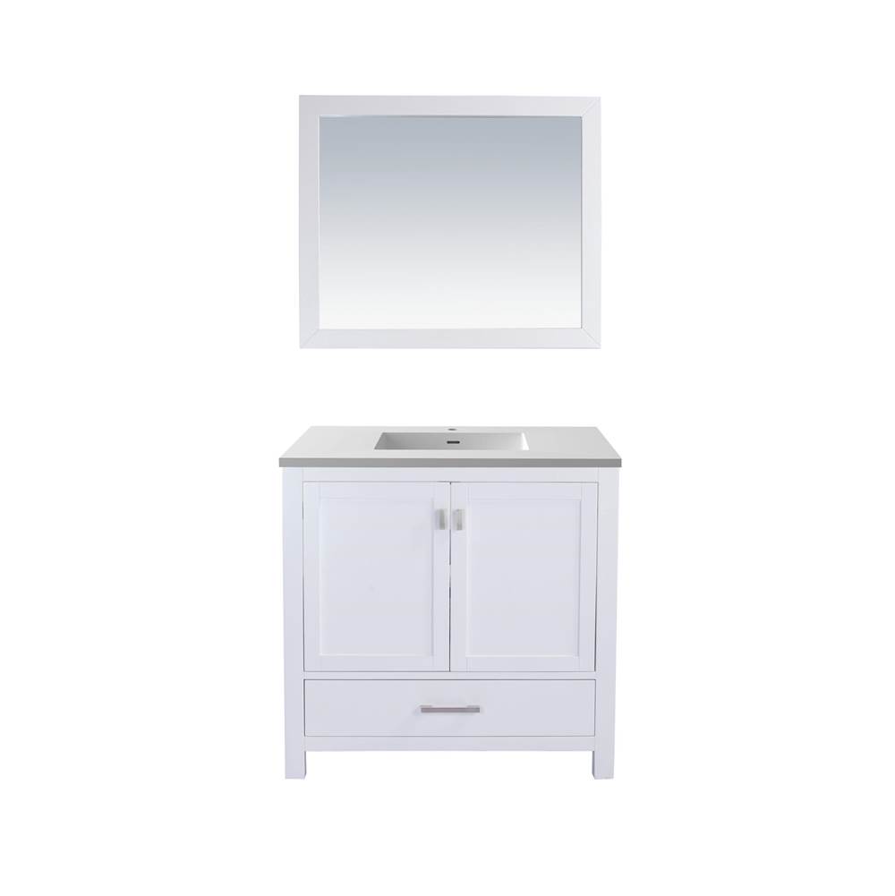 LAVIVA Wilson 36 - White Cabinet And Matte White VIVA Stone Solid Surface Countertop