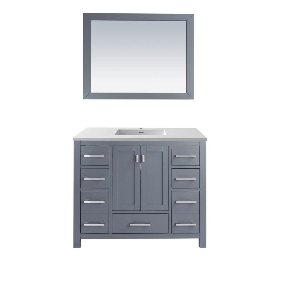 LAVIVA Wilson 42 - Grey Cabinet And Matte White VIVA Stone Solid Surface Countertop
