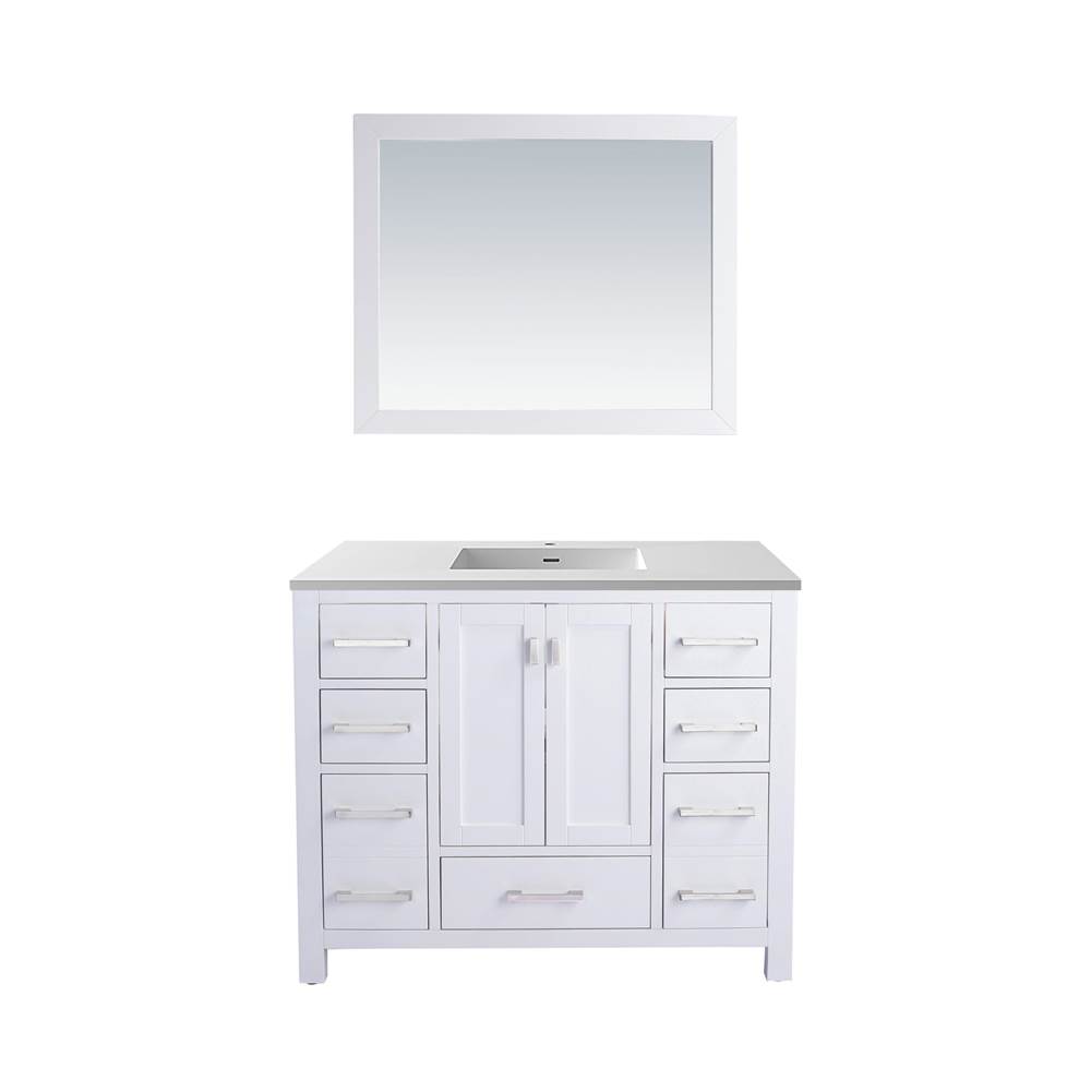 LAVIVA Wilson 42 - White Cabinet And Matte White VIVA Stone Solid Surface Countertop