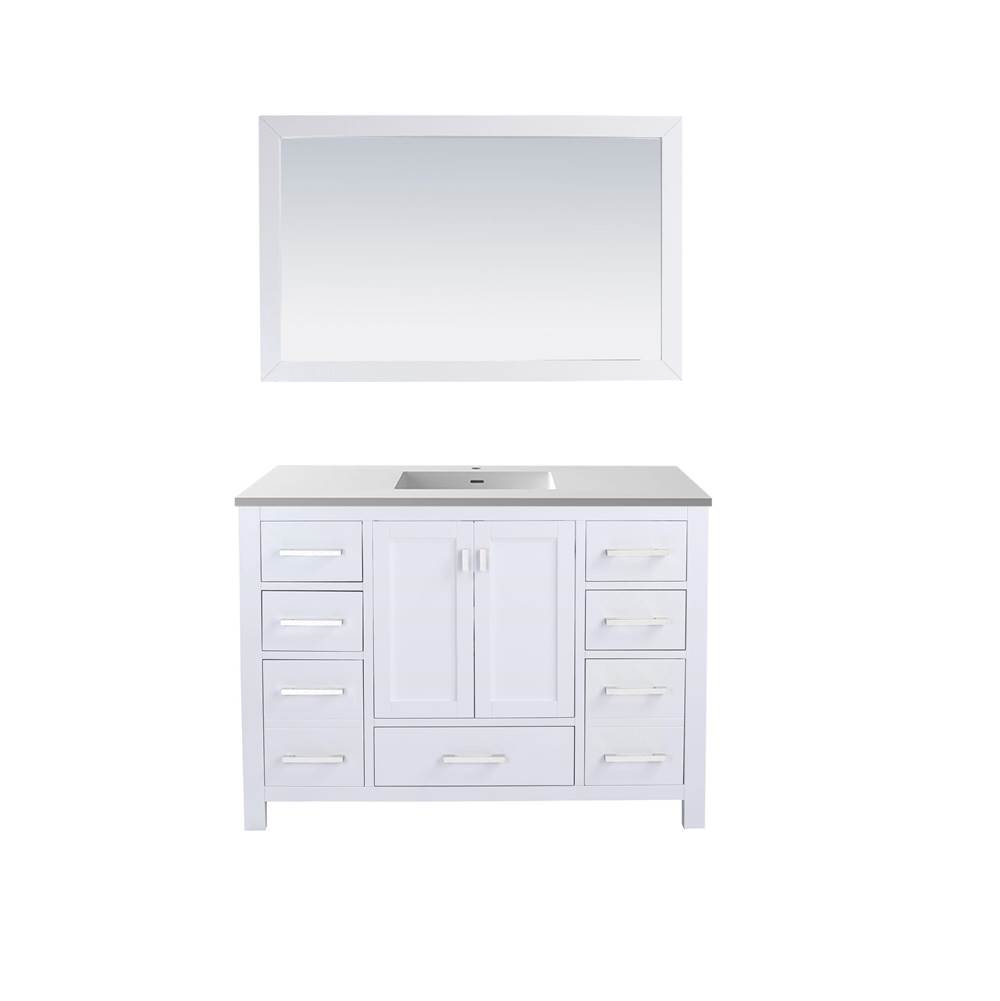 LAVIVA Wilson 48 - White Cabinet And Matte White VIVA Stone Solid Surface Countertop