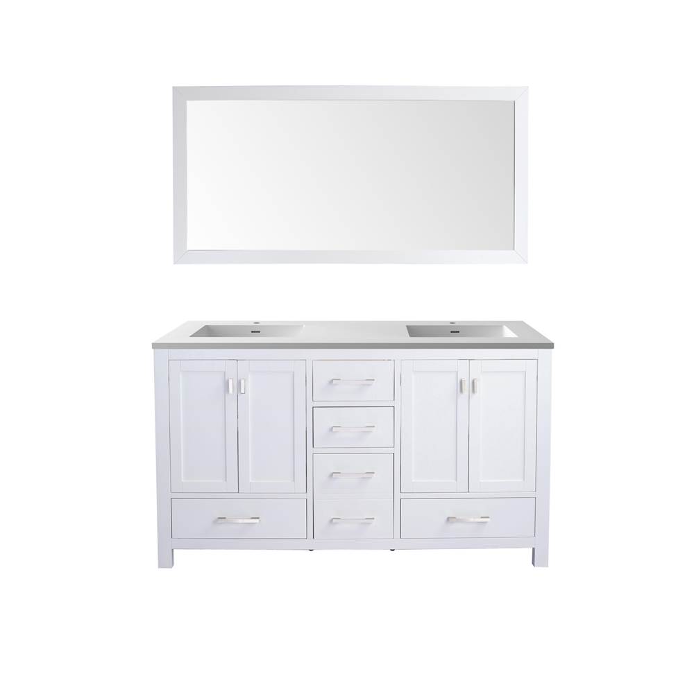 LAVIVA Wilson 60 - White Cabinet And Matte White VIVA Stone Solid Surface Countertop