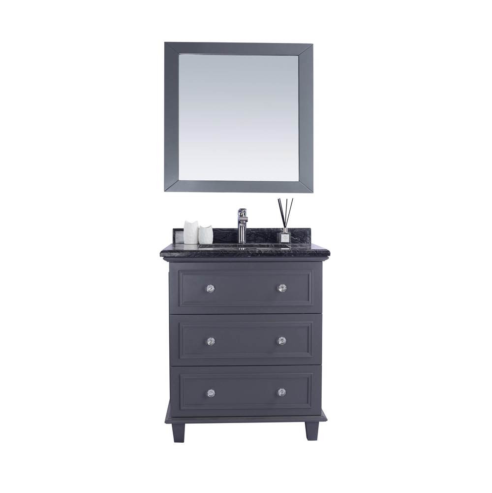 LAVIVA Luna - 30 - Maple Grey Cabinet And Black Wood Marble Countertop