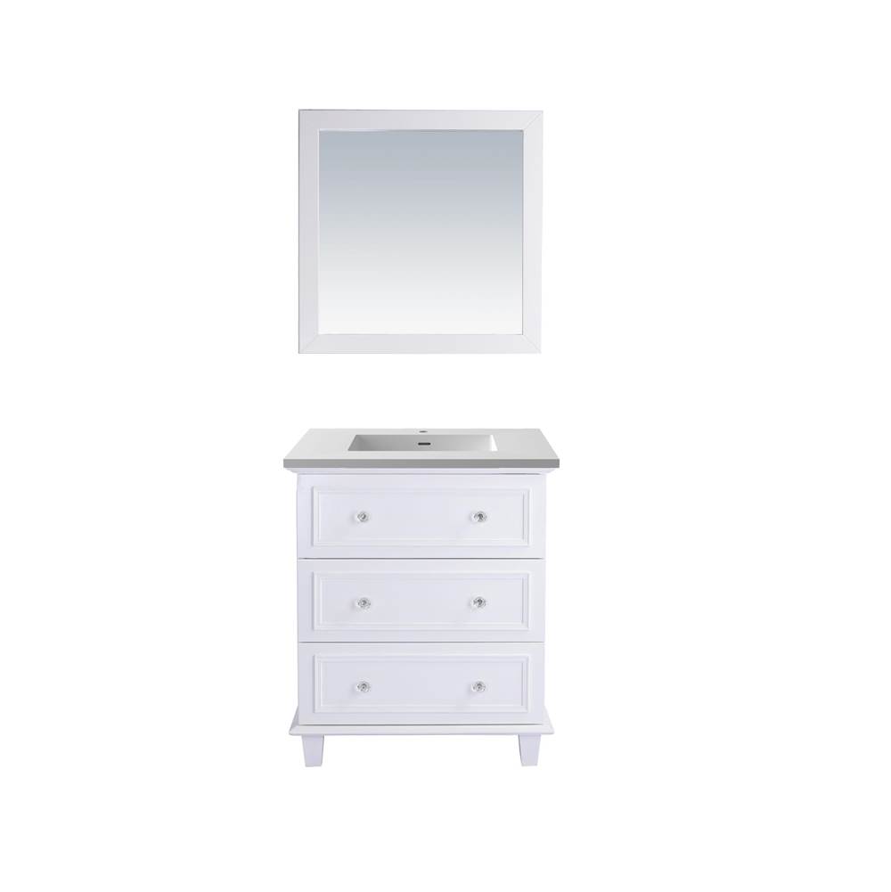 LAVIVA Luna - 30 - White Cabinet And Matte White VIVA Stone Solid Surface Countertop