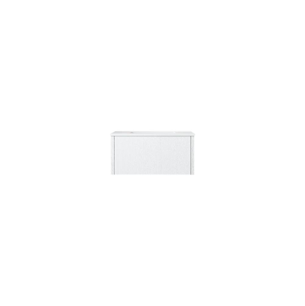 LAVIVA Legno 30'' Alabaster White Bathroom Vanity with Matte White VIVA Stone Solid Surface Countertop