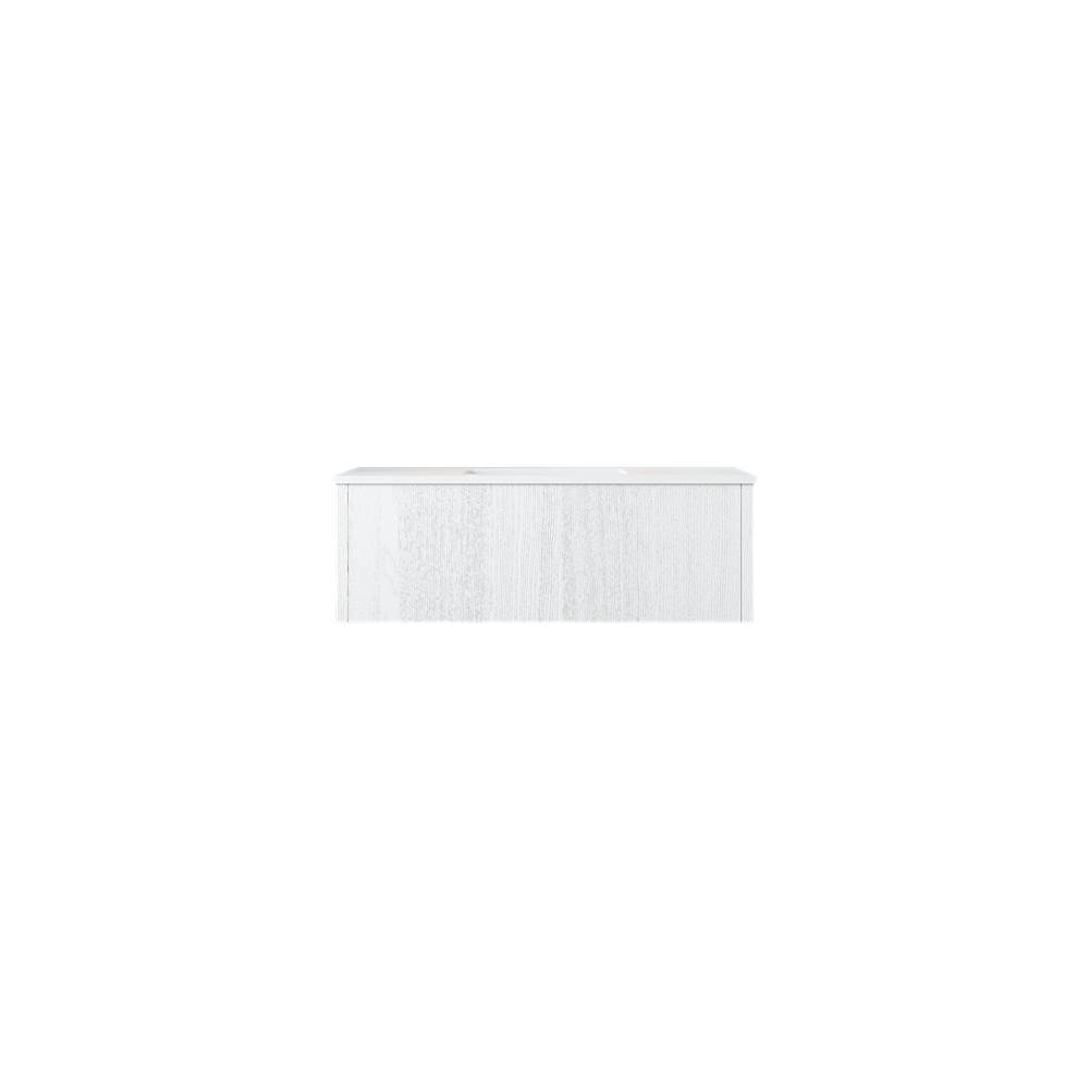 LAVIVA Legno 42'' Alabaster White Bathroom Vanity with Matte White VIVA Stone Solid Surface Countertop
