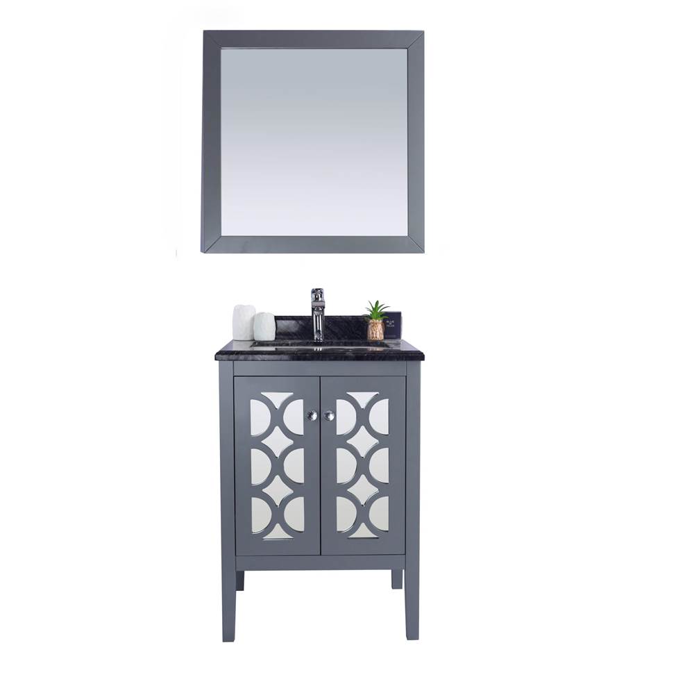 LAVIVA Mediterraneo - 24 - Grey Cabinet And Black Wood Marble Countertop