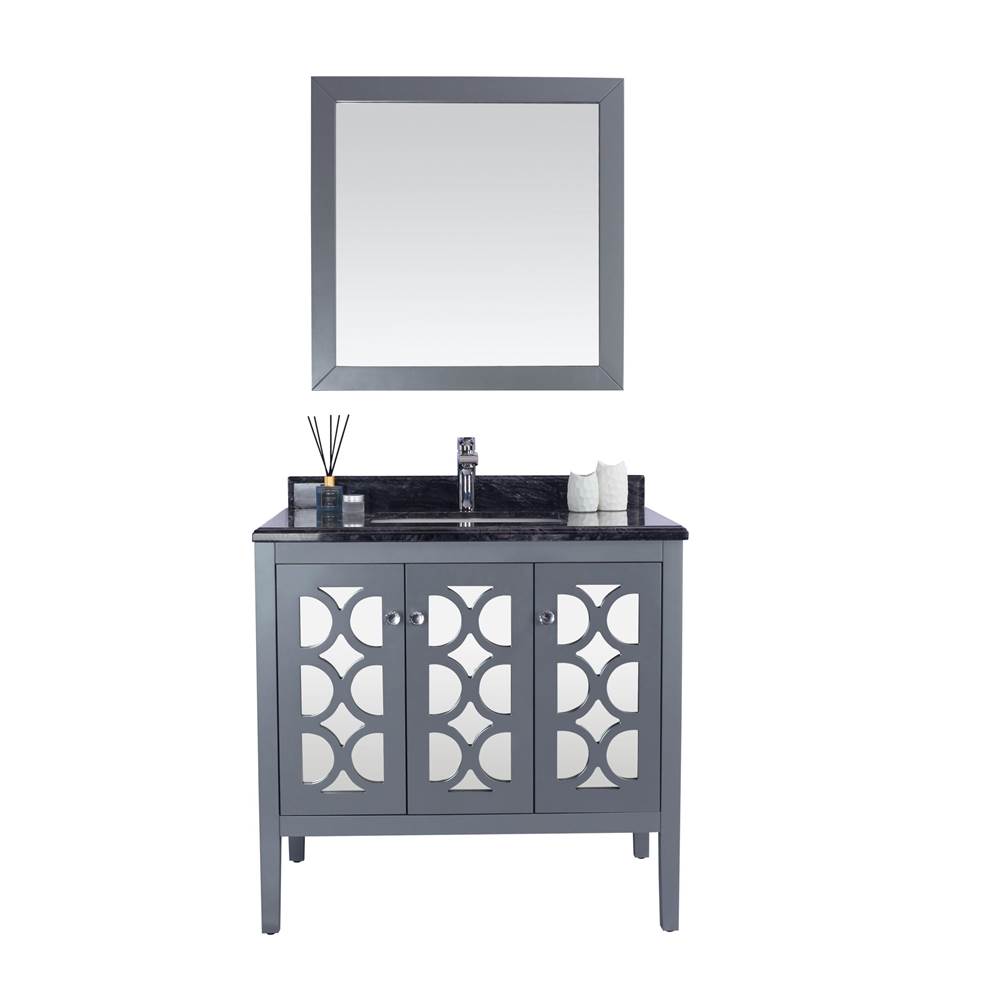 LAVIVA Mediterraneo - 36 - Grey Cabinet And Black Wood Marble Countertop