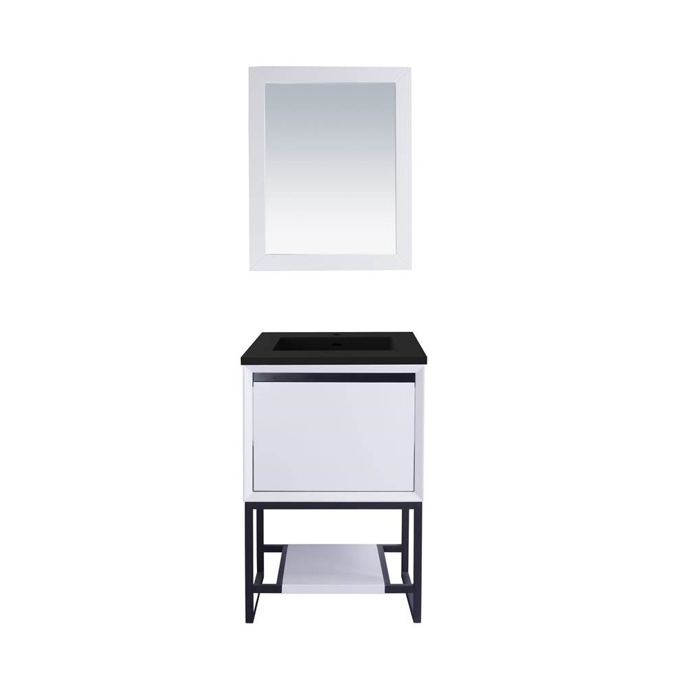 LAVIVA Alto 24 - White Cabinet And Matte Black VIVA Stone Solid Surface Countertop