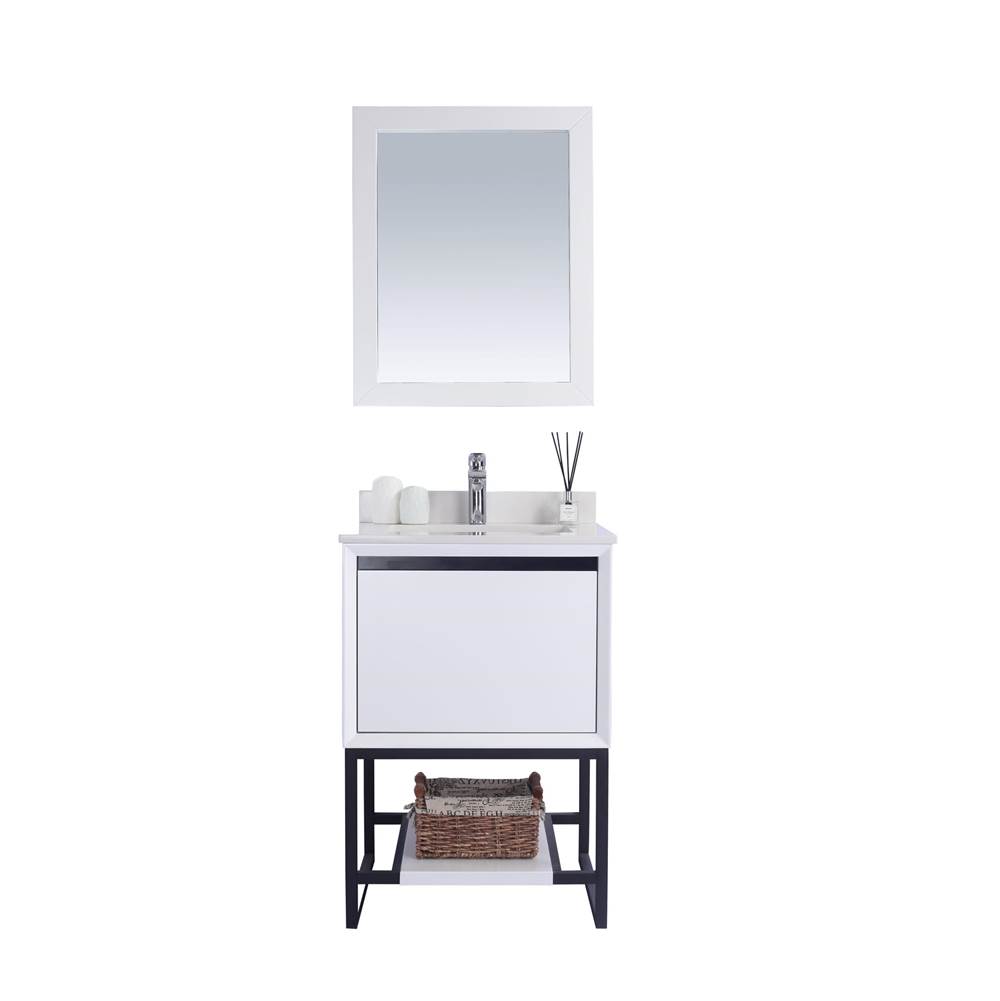 LAVIVA Alto 24 - White Cabinet And White Quartz Countertop