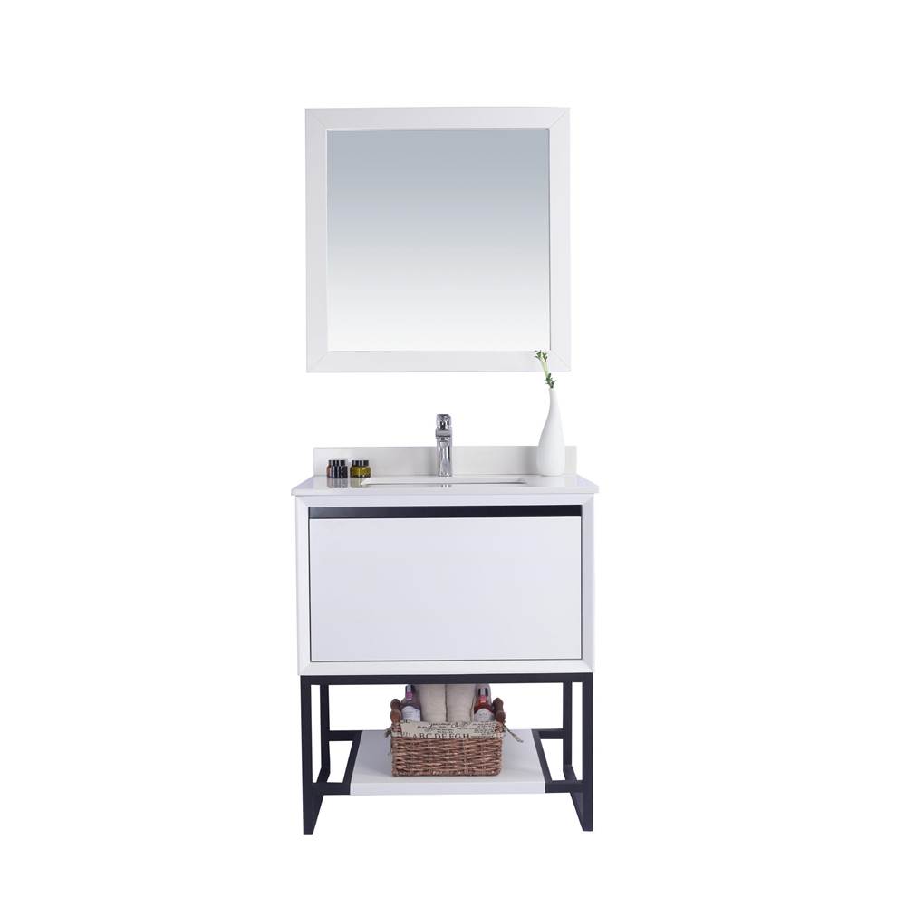 LAVIVA Alto 30 - White Cabinet And White Quartz Countertop