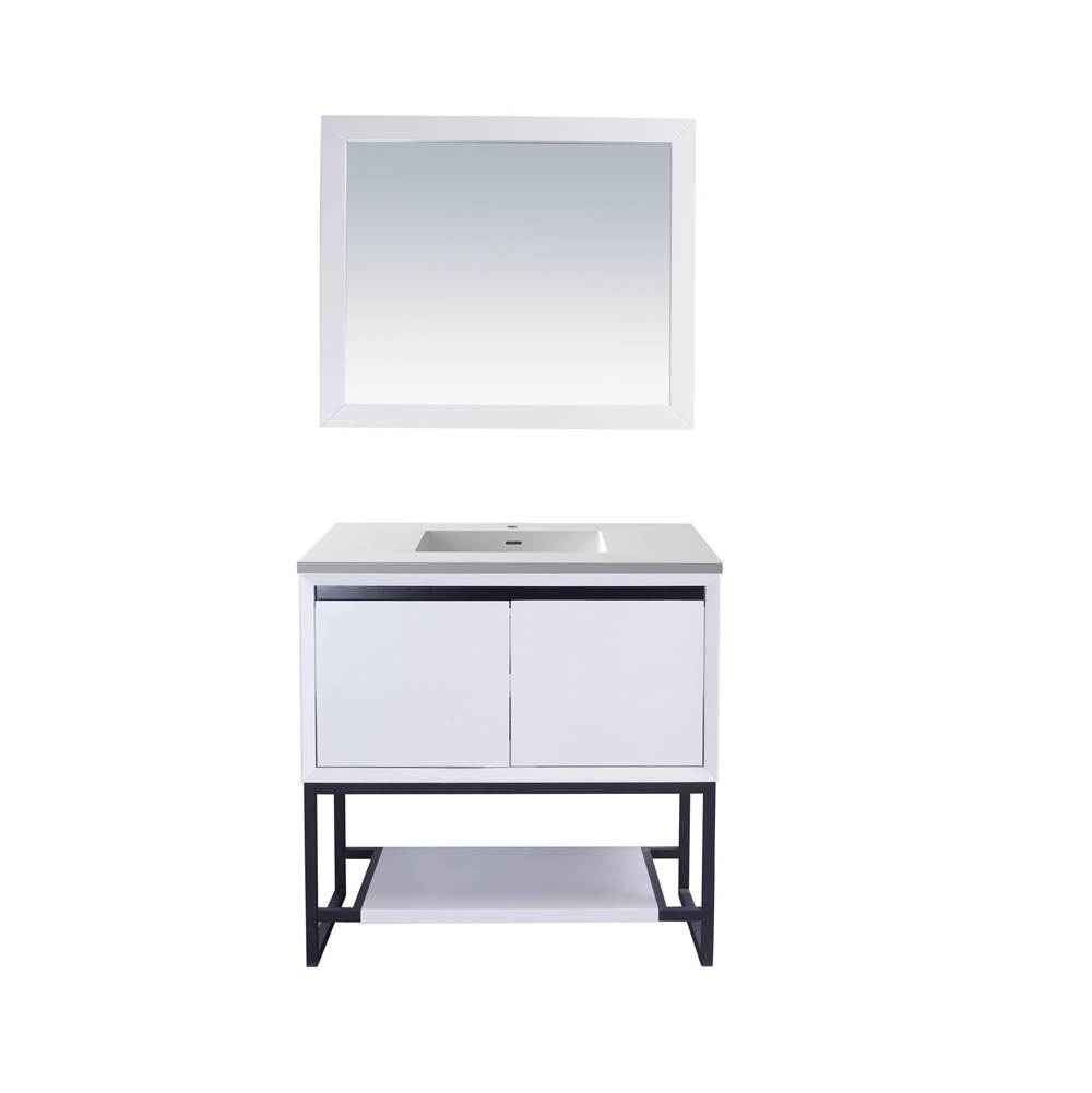 LAVIVA Alto 36 - White Cabinet And Matte White VIVA Stone Solid Surface Countertop