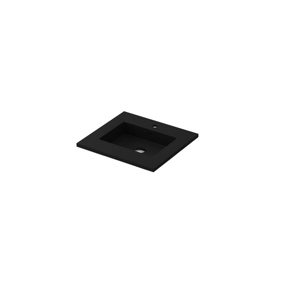 LAVIVA VIVA Stone 24'' Matte Black - Solid Surface Countertop