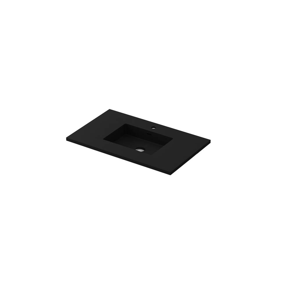 LAVIVA VIVA Stone 36'' Matte Black - Solid Surface Countertop
