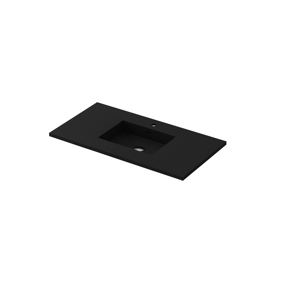 LAVIVA VIVA Stone 42'' Matte Black - Solid Surface Countertop