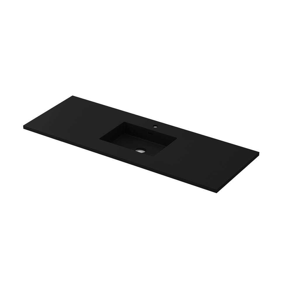 LAVIVA VIVA Stone 54'' Matte Black - Solid Surface Countertop