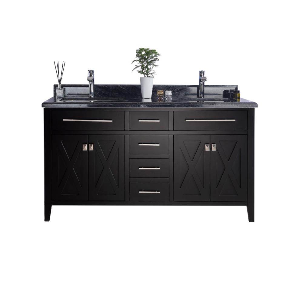 LAVIVA Wimbledon - 60 - Espresso Cabinet And Black Wood Marble Countertop