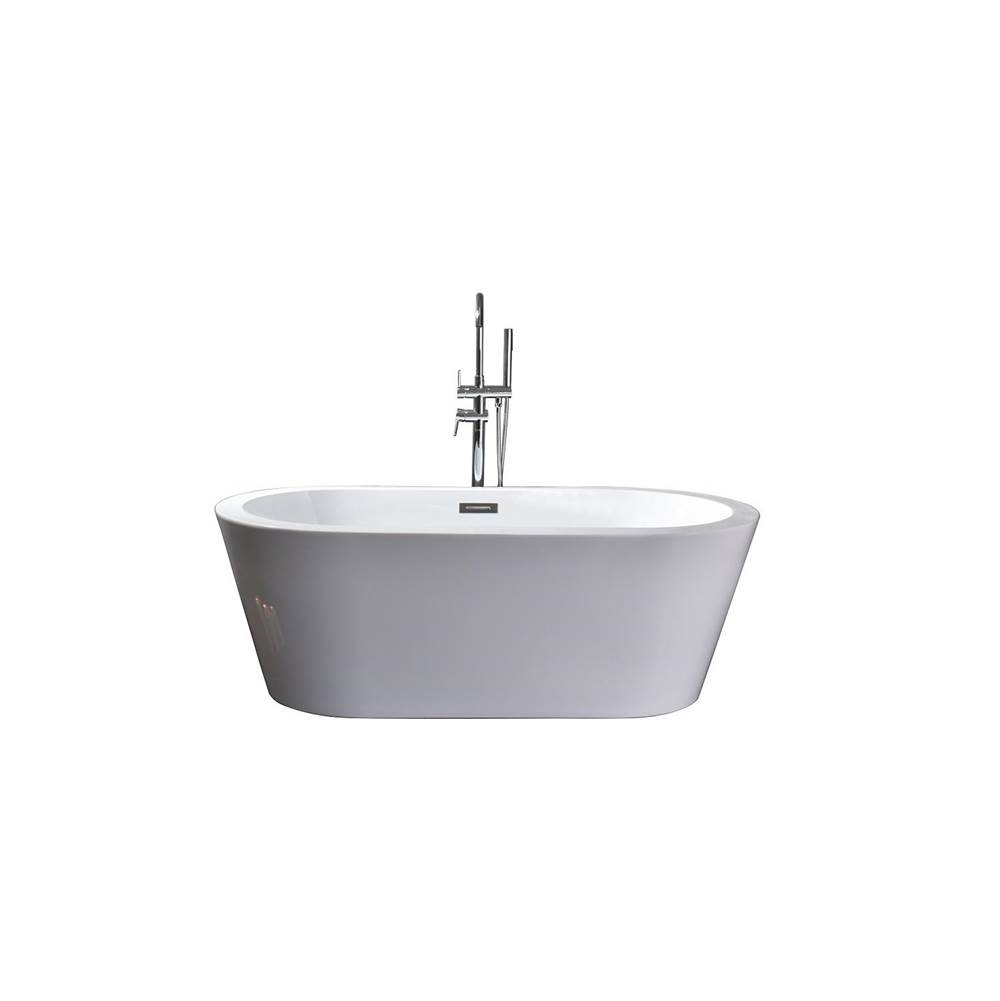 Lexora Lure 67'' Free Standing Acrylic Bathtub w/ Chrome Drain