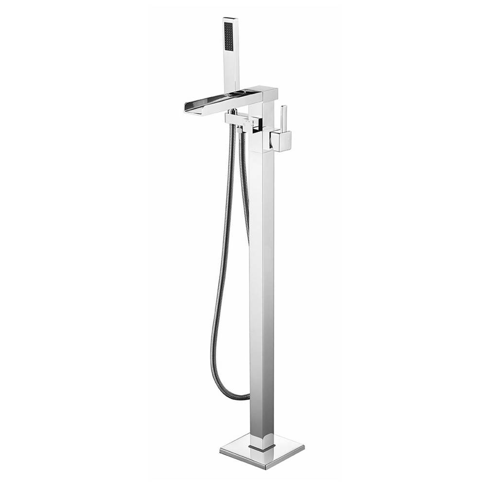 Lexora Cascata Free Standing Bathtub Filler/Faucet w/ Handheld Showerwand - Chrome