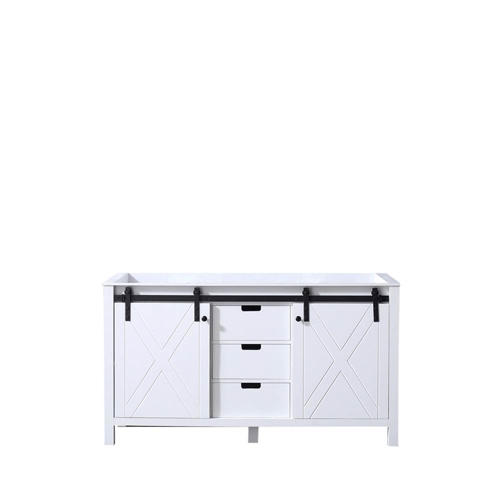 Lexora Marsyas 60'' White Vanity Cabinet Only