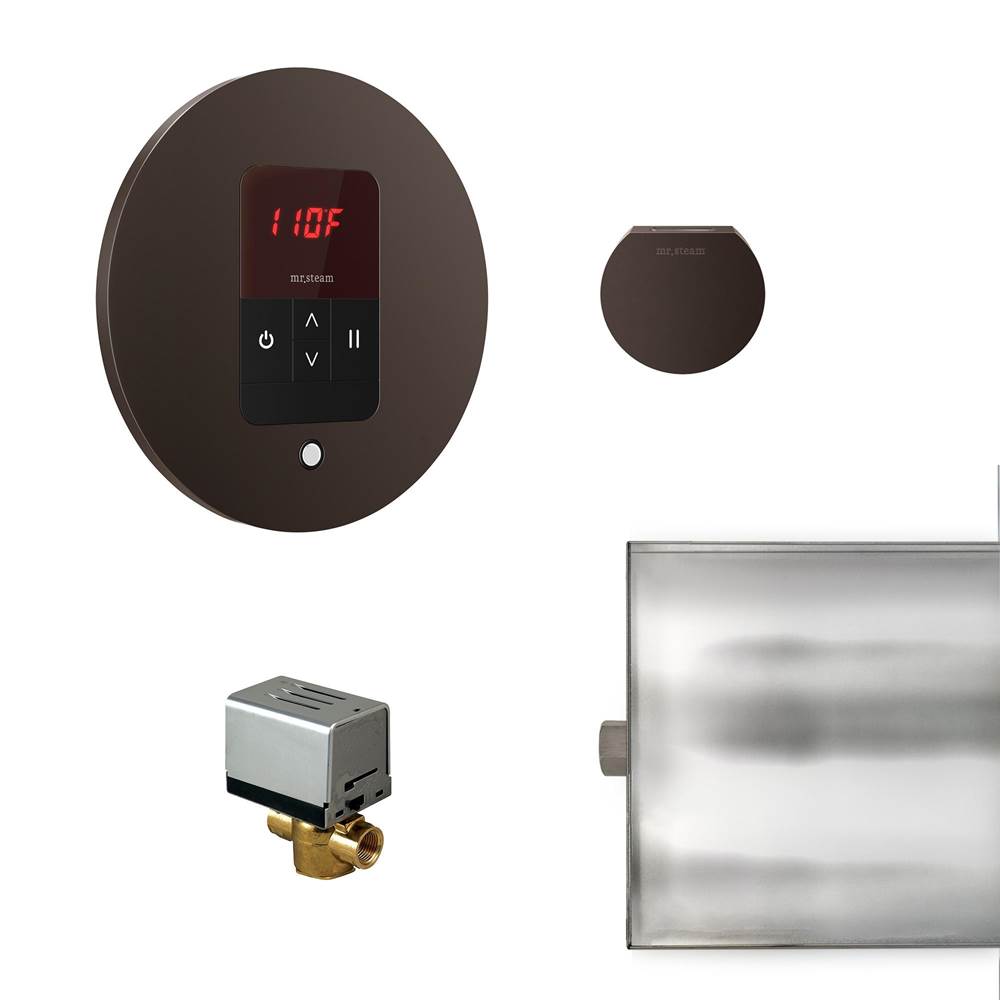 Mr. Steam Basic Butler Steam Shower Control Package with iTempo Control and Aroma Designer SteamHead in Round Oil Rubbed Bronze