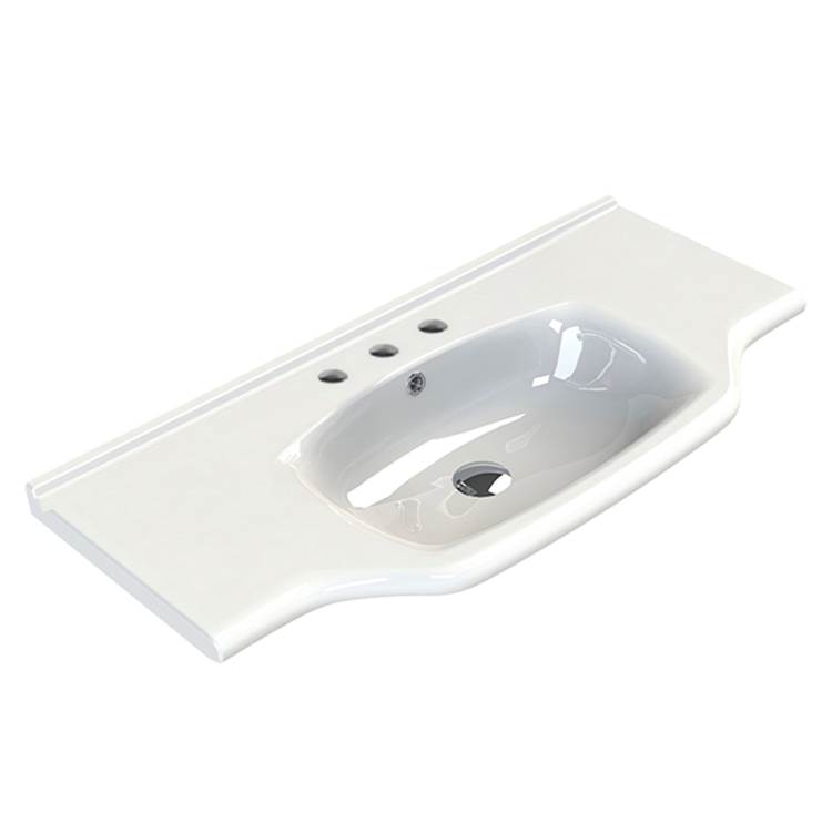 Nameeks Rectangular White Ceramic Wall Mounted or Drop In Sink
