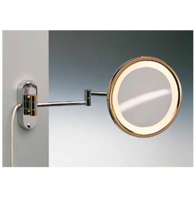 Nameeks Wall Mounted Brass LED Warm Light Mirror With 3x Magnification