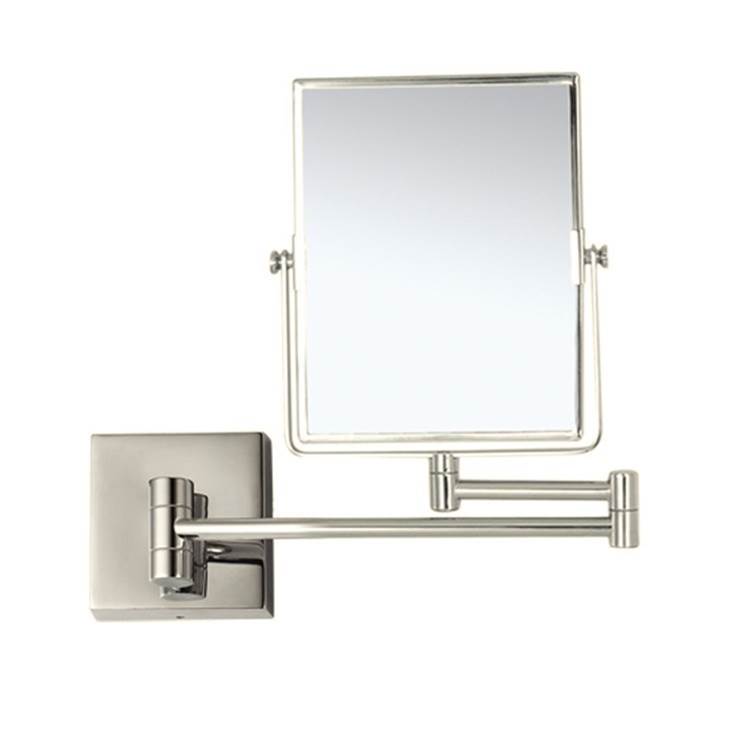Nameeks Satin Nickel Double Face 3x Wall Mounted Makeup Mirror