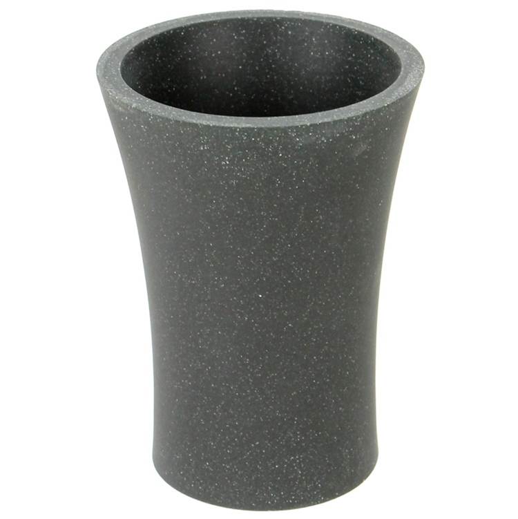 Nameeks Round Toothbrush Holder Made From Stone in Black Finish