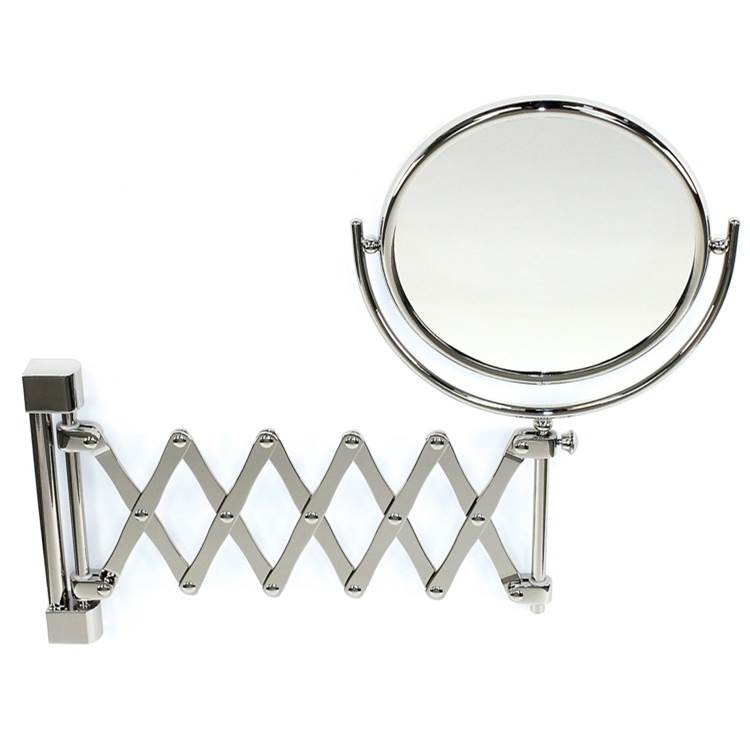 Nameeks Wall Mounted Brass Extendable Double Face 5xop Magnifying Mirror
