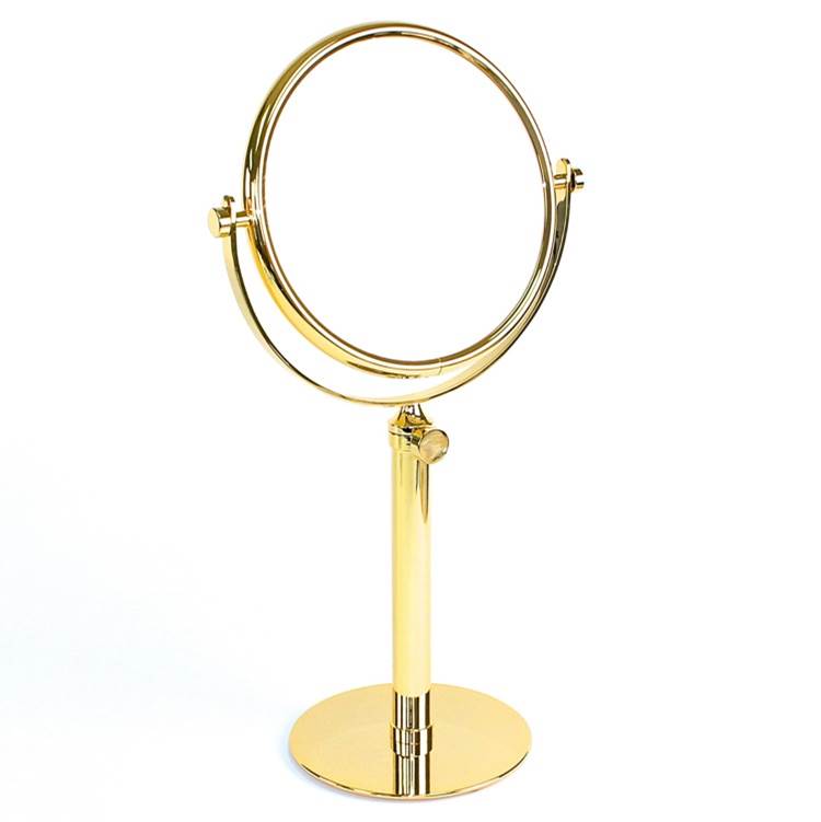 Nameeks Tall Pedestal Double Face Brass 3x Magnifying Mirror