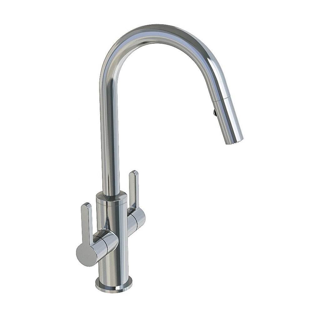 In2aqua Edge Two-Lever Handle Kitchen Faucet With Swivel Spout And Pull-Down Spray, Chrome