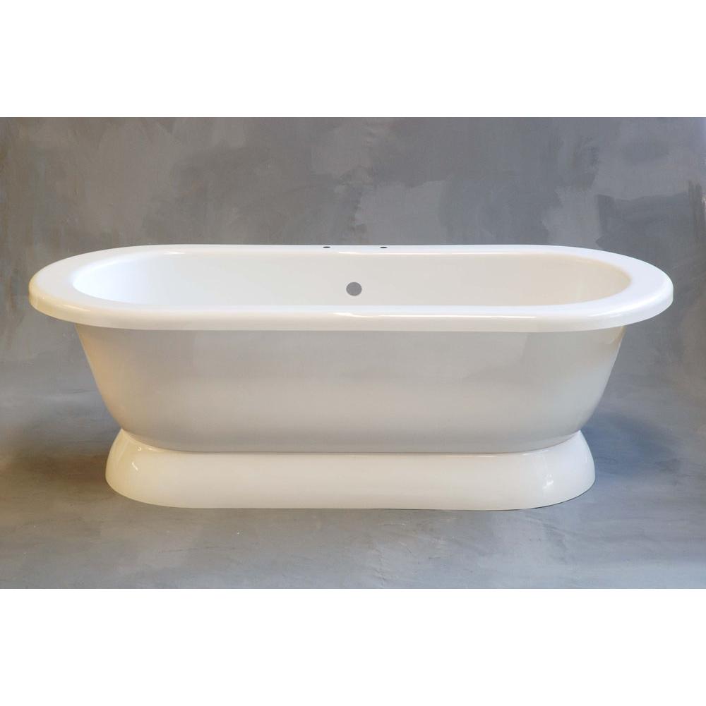 Strom Living P0772 The Mammoth 75'' Acrylic Dual Tub On Pedestal With 7''