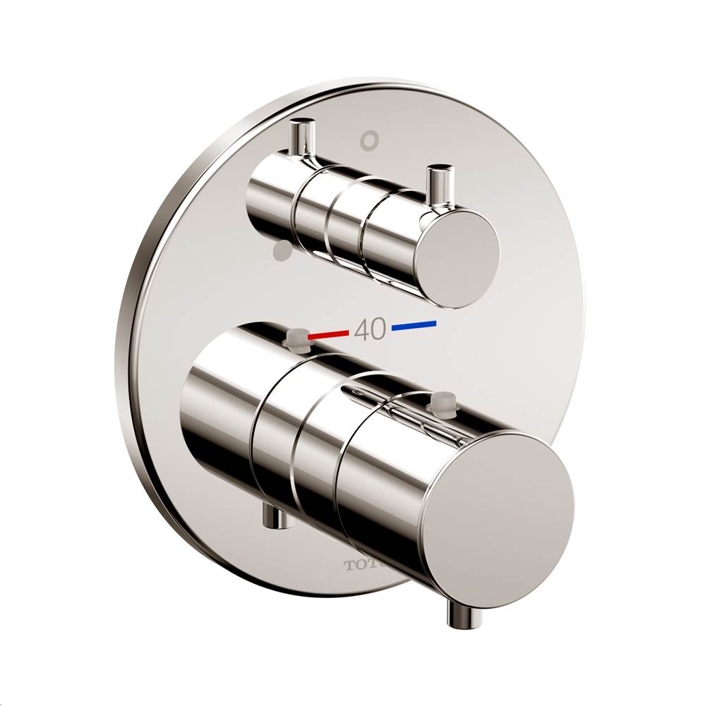 TOTO Toto® Round Thermostatic Mixing Valve With Volume Control Shower Trim, Polished Nickel