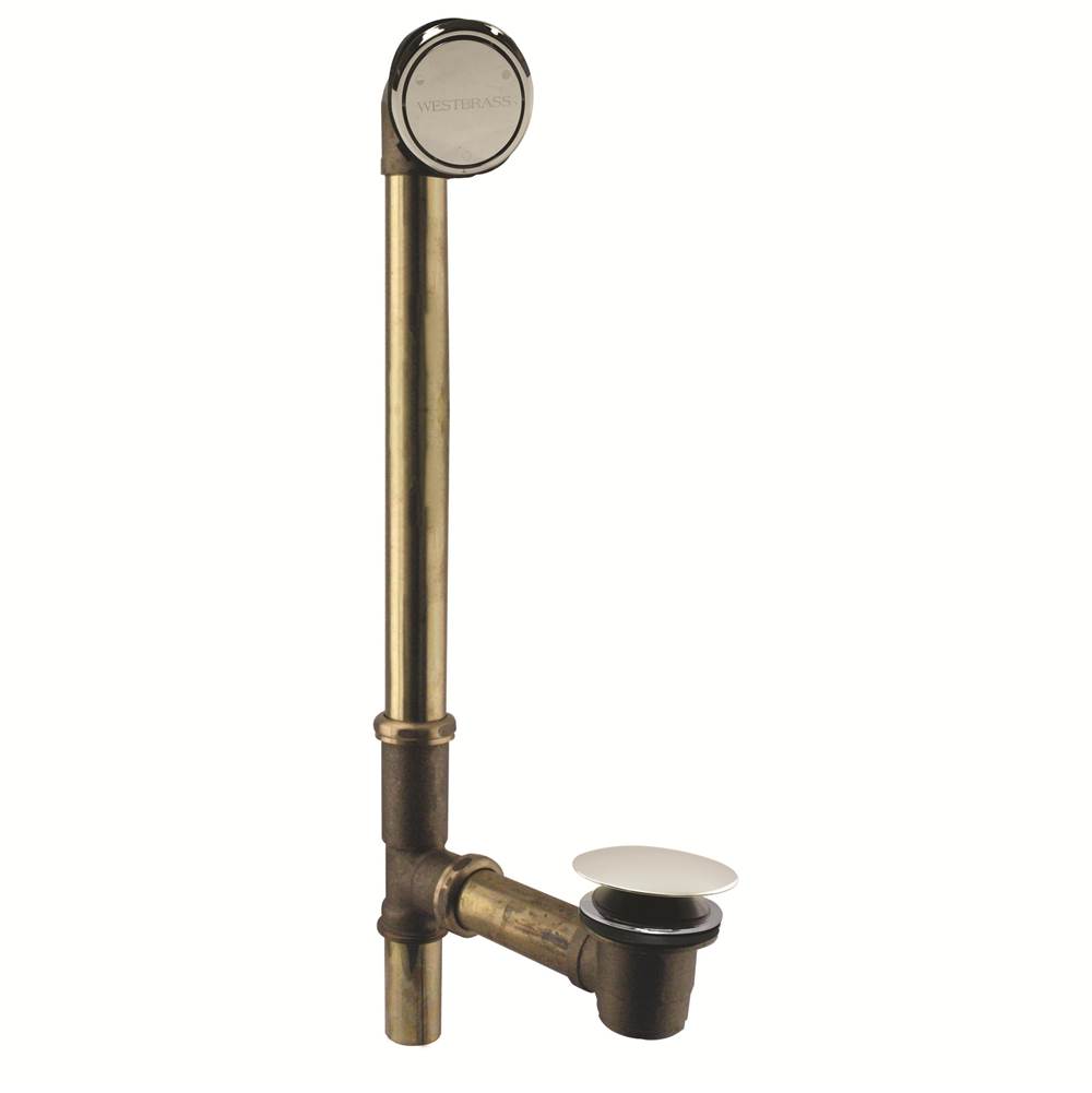 Westbrass Patented Deep Soak Closing overflow with ADA Approved Tip-Toe Drain in Polished Nickel