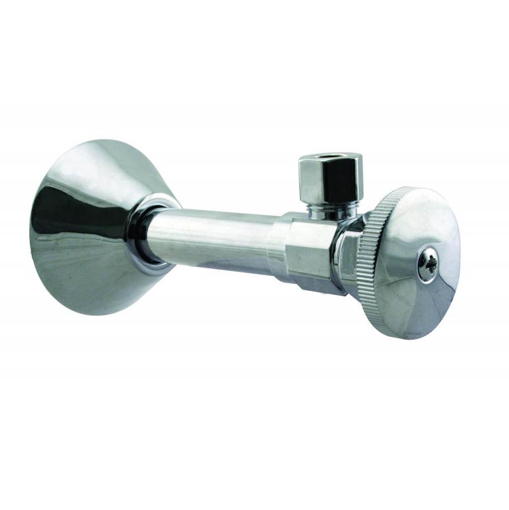 Westbrass Angle Stop - 1/2 in. Copper Sweat x 3/8 in. OD Comp. in Polished Chrome