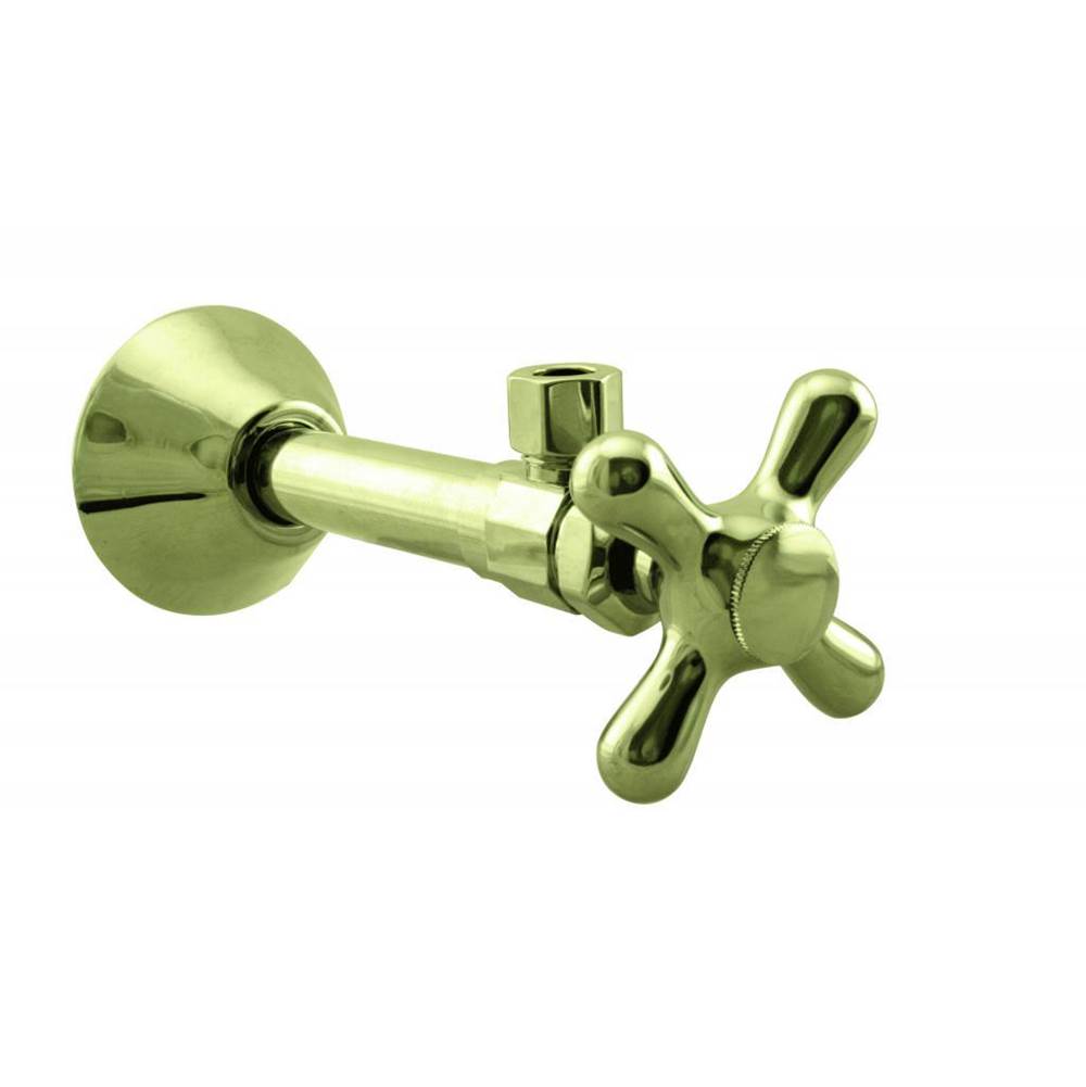 Westbrass Angle Stop - 1/2 in. Copper Sweat x 3/8 in. OD Comp. in Polished Brass