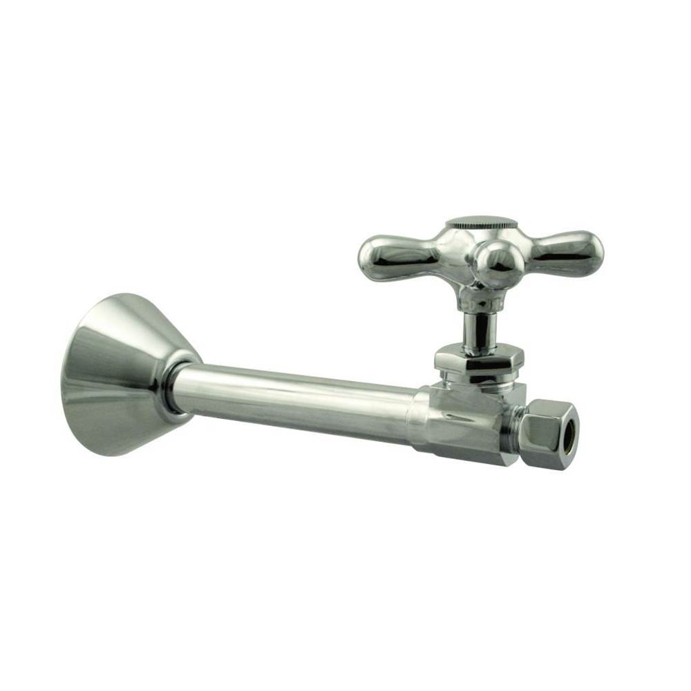 Westbrass Straight Stop - 1/2 in. Copper Sweat x 3/8 in. OD Comp. in Polished Nickel