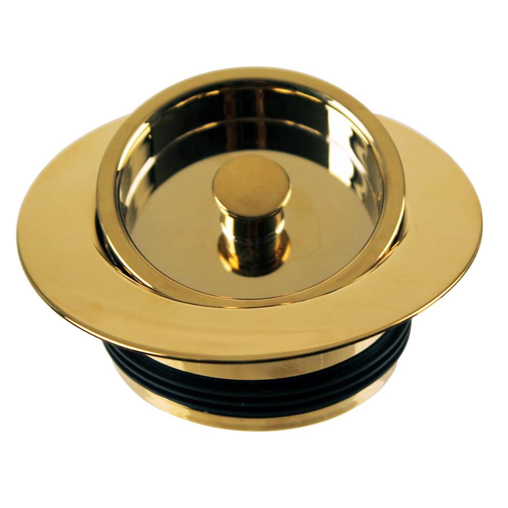 Westbrass Universal Replacement Disposal Flange and Stopper in Polished Brass