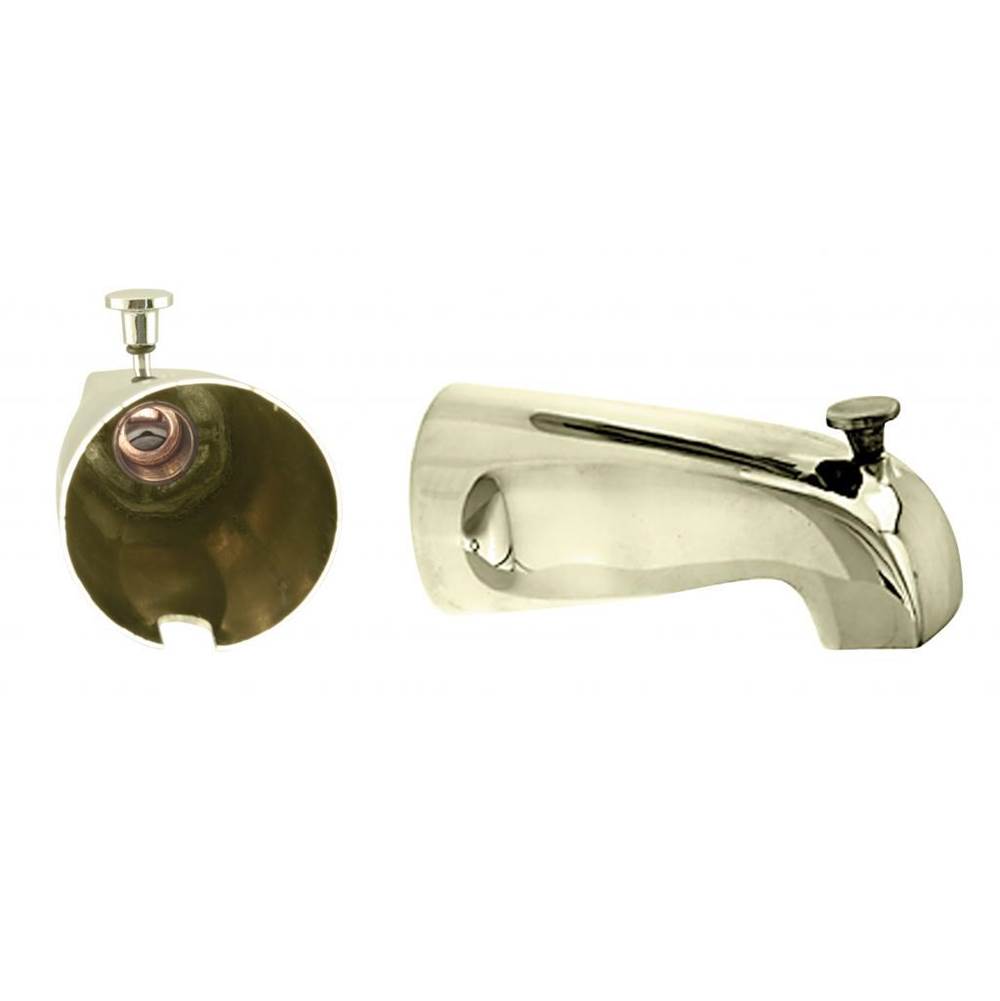 Westbrass Nose Diverter 5-1/2 in. Tub Spout in Polished Brass