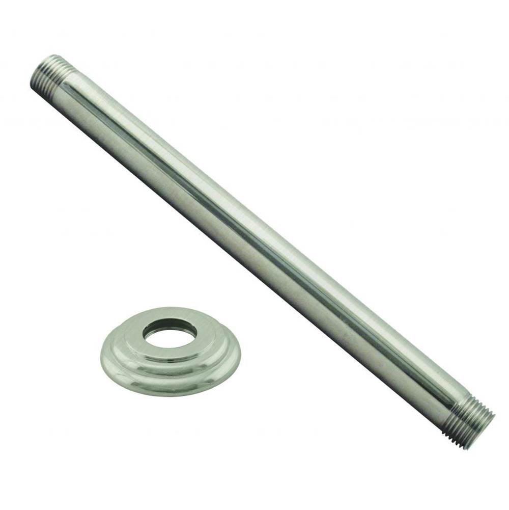 Westbrass 1/2 in. IPS x 6 in. Ceiling Mounted Shower Arm with Flange in Satin Nickel