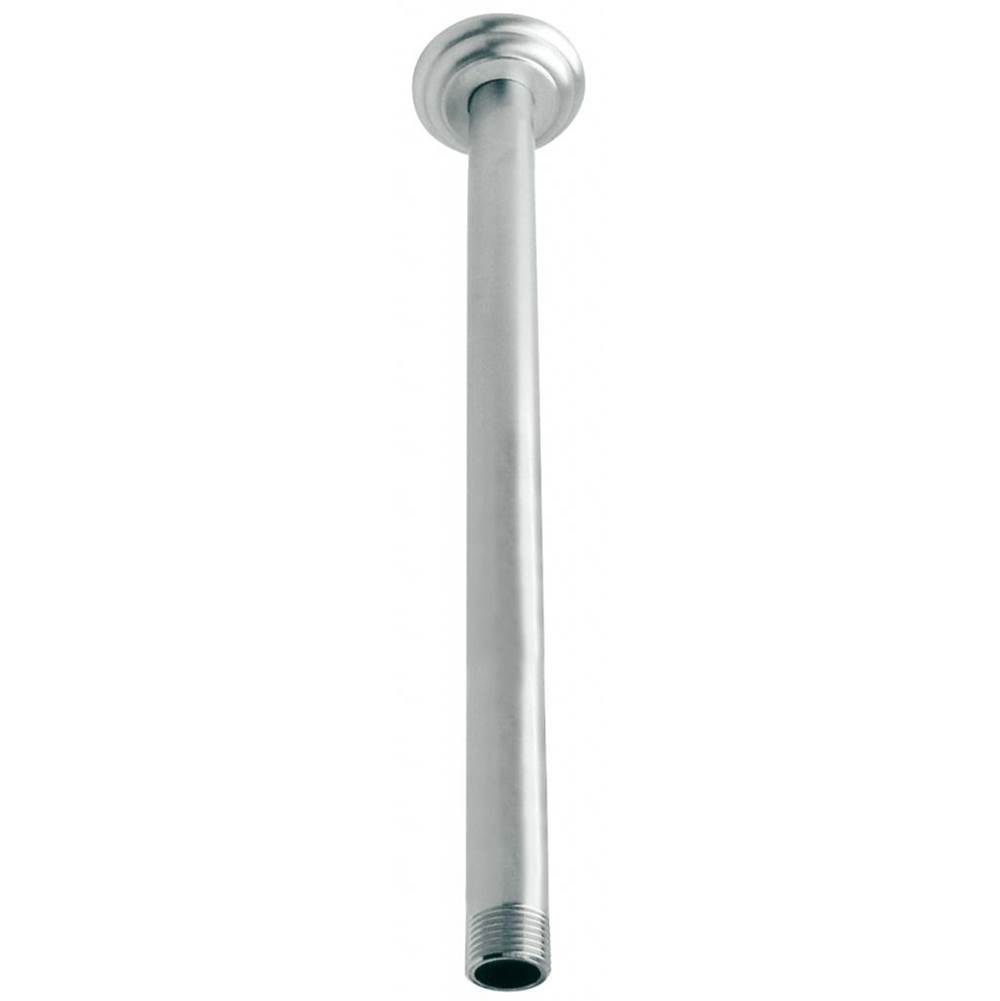 Westbrass 1/2 in. IPS x 12 in. Ceiling Mounted Shower Arm with Flange in Satin Nickel