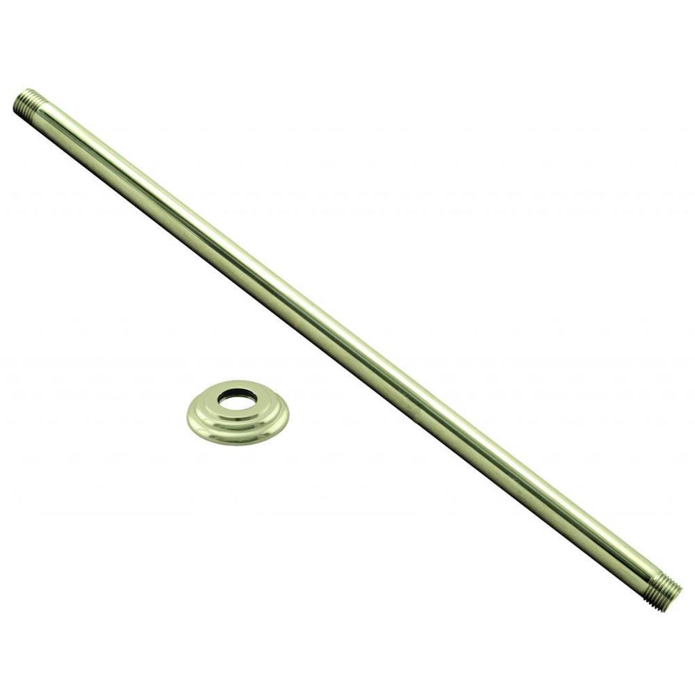 Westbrass 1/2 in. IPS x 24 in. Ceiling Mounted Shower Arm with Flange in Polished Brass