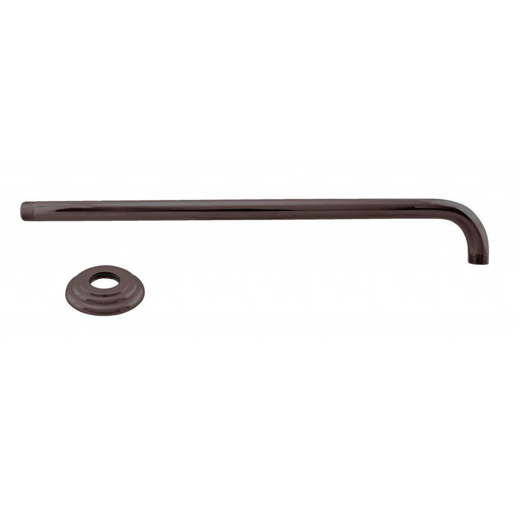 Westbrass 1/2 in. IPS x 19 in. 90-Degree Rain Shower Arm with Flange in Oil Rubbed Bronze