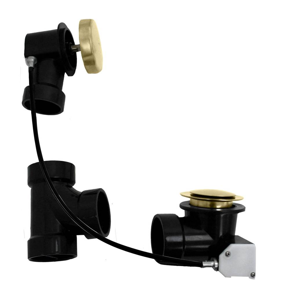 Westbrass Sch. 40 ABS 27 in. Cable Drive Bath Waste in Polished Brass