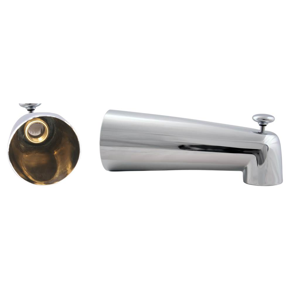 Westbrass 7 Inch Diverter Tub Spout in Polished Chrome
